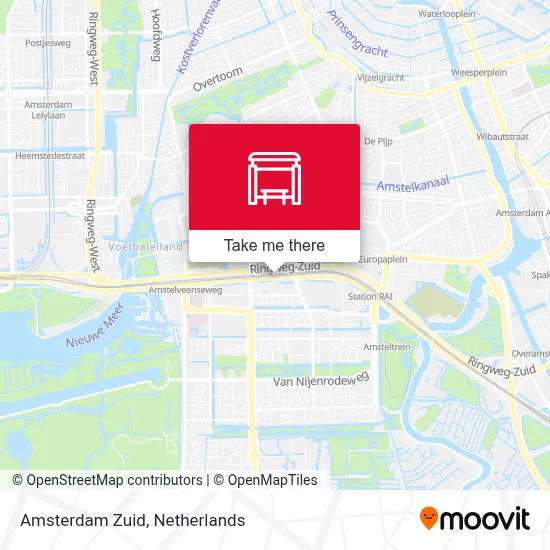 Amsterdam, Station Zuid map
