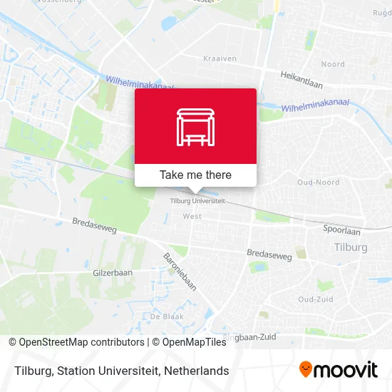 Tilburg, Station Universiteit map