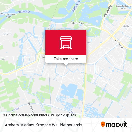 Arnhem, Viaduct Kroonse Wal Karte