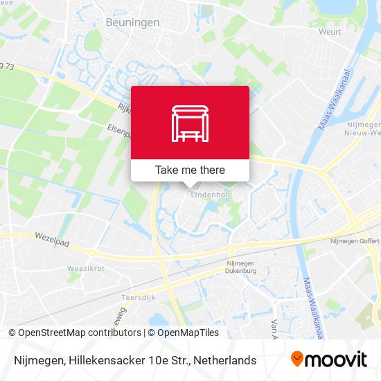 Nijmegen, Hillekensacker 10e Str. Karte