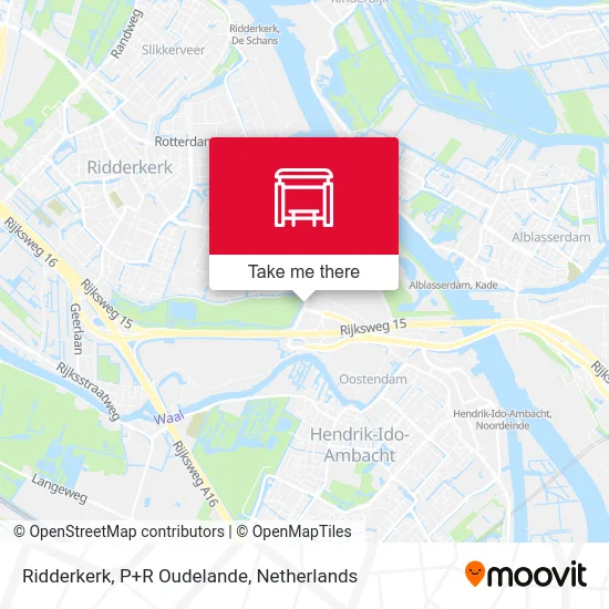 Ridderkerk, P+R Oudelande map