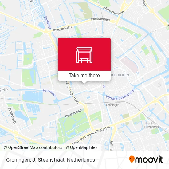 Groningen, J. Steenstraat map