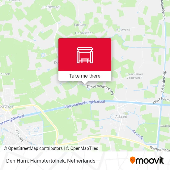 Den Ham, Hamstertolhek Karte