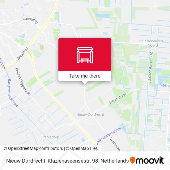 Nieuw Dordrecht, Klazienaveensestr. 98 map