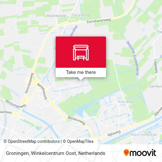 Groningen, Winkelcentrum Oost Karte