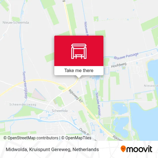 Midwolda, Kruispunt Gereweg Karte