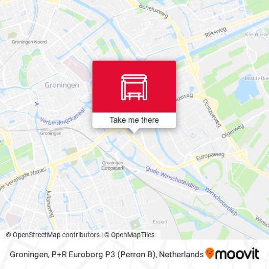 Groningen, P+R Euroborg P3 (Perron B) map