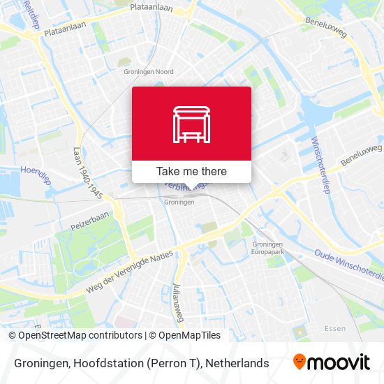 Groningen, Hoofdstation (Perron T) map