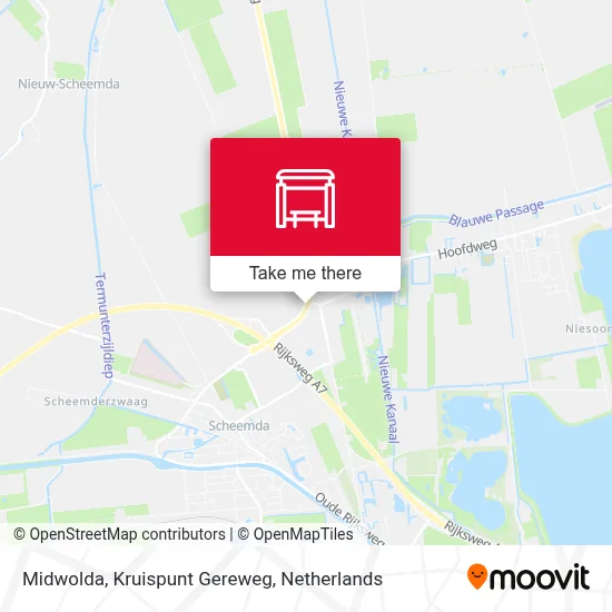 Midwolda, Kruispunt Gereweg Karte