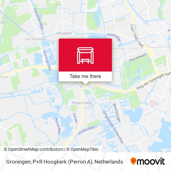 Groningen, P+R Hoogkerk (Perron A) map