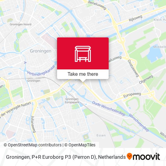 Groningen, P+R Euroborg P3 (Perron D) map