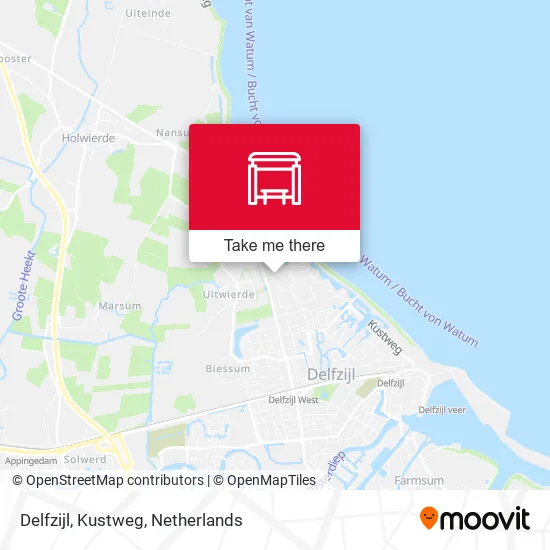 Delfzijl, Kustweg map