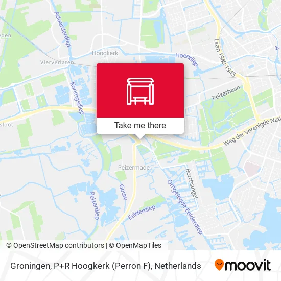 Groningen, P+R Hoogkerk (Perron F) map