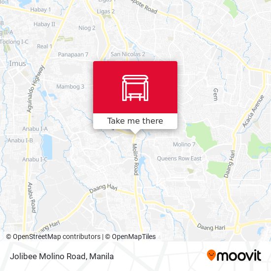 Jolibee Molino Road map