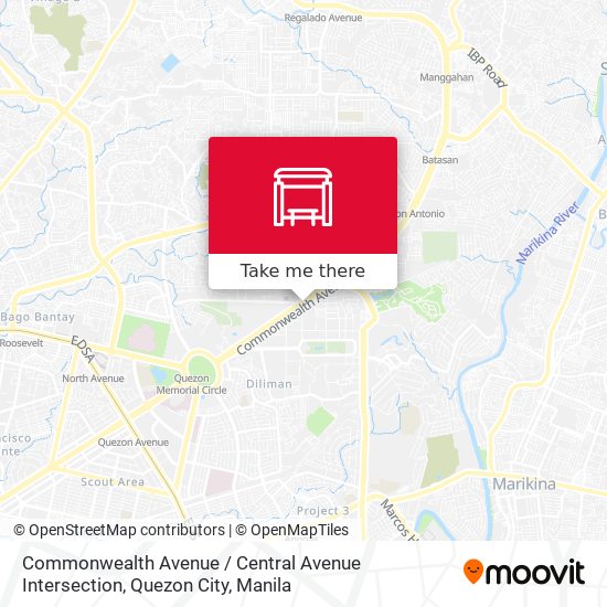Commonwealth Avenue / Central Avenue Intersection, Quezon City map