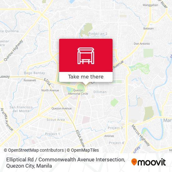 Elliptical Rd / Commonwealth Avenue Intersection, Quezon City map