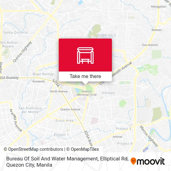 Bureau Of Soil And Water Management, Elliptical Rd, Quezon City map