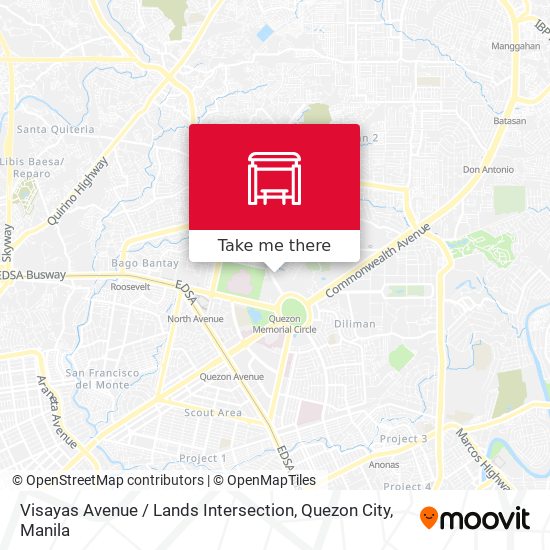 Visayas Avenue / Lands Intersection, Quezon City map