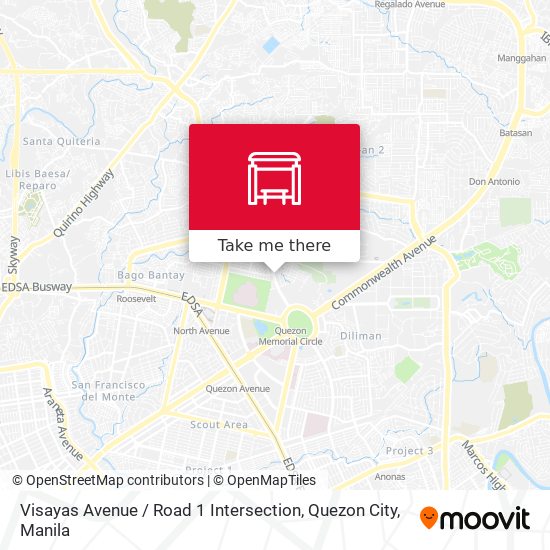 Visayas Avenue / Road 1 Intersection, Quezon City map