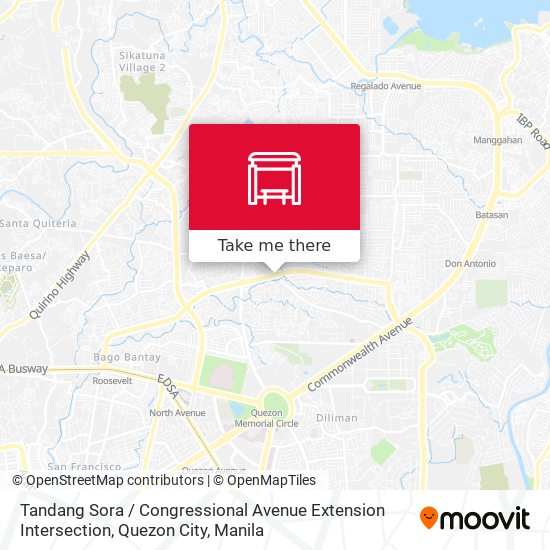 Tandang Sora / Congressional Avenue Extension Intersection, Quezon City map