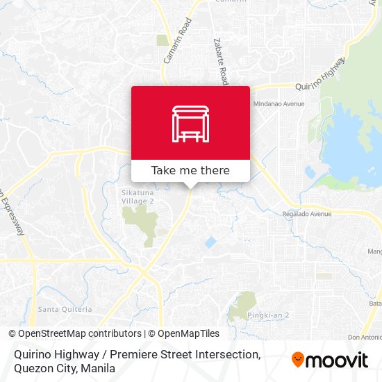 Quirino Highway / Premiere Street Intersection, Quezon City map