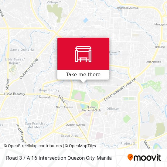 Road 3 / A 16 Intersection Quezon City map