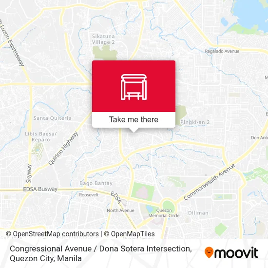 Congressional Avenue / Dona Sotera Intersection, Quezon City map