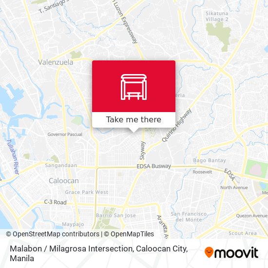 Malabon / Milagrosa Intersection, Caloocan City map