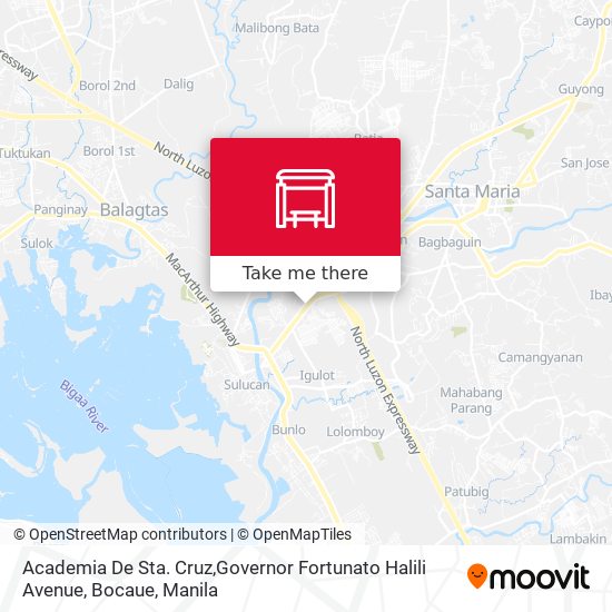 Academia De Sta. Cruz,Governor Fortunato Halili Avenue, Bocaue map