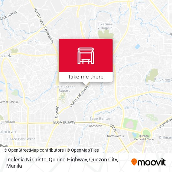 Inglesia Ni Cristo, Quirino Highway, Quezon City map