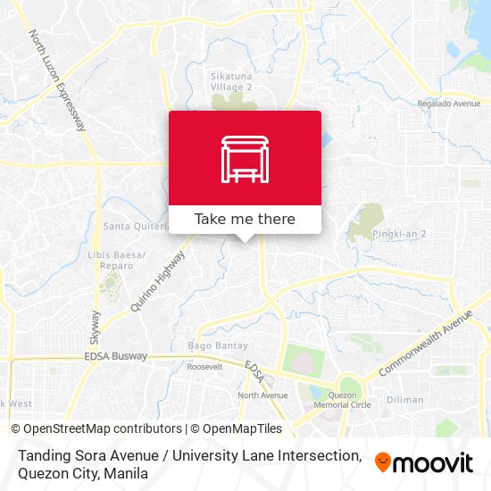 Tanding Sora Avenue / University Lane Intersection, Quezon City map