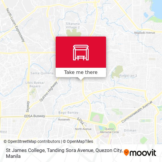 St James College, Tanding Sora Avenue, Quezon City map