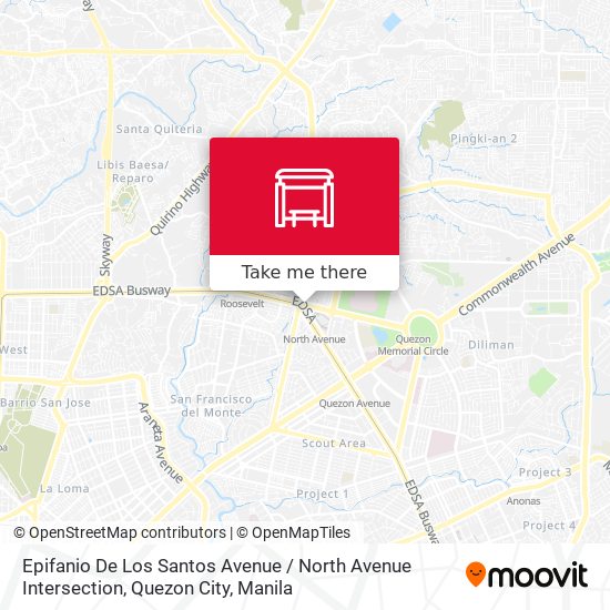 Epifanio De Los Santos Avenue / North Avenue Intersection, Quezon City map