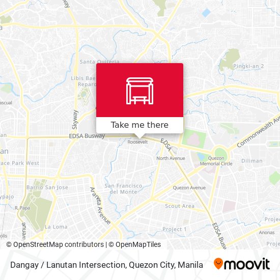 Dangay / Lanutan Intersection, Quezon City map