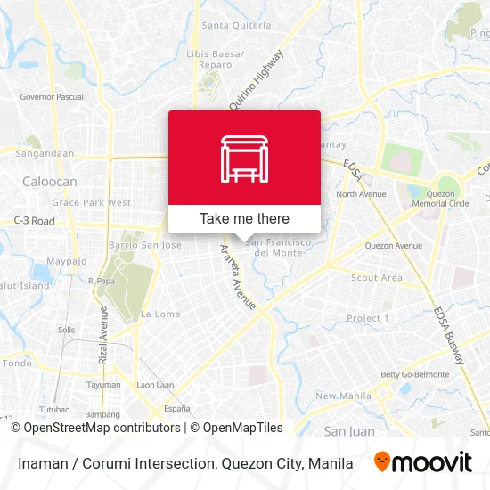 Inaman / Corumi Intersection, Quezon City map