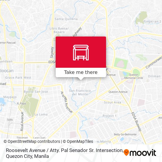 Roosevelt Avenue / Atty. Pal Senador Sr. Intersection, Quezon City map