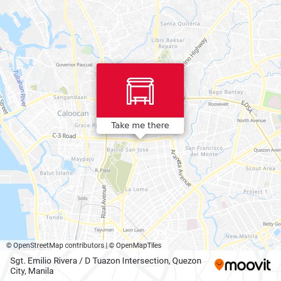 Sgt. Emilio Rivera / D Tuazon Intersection, Quezon City map