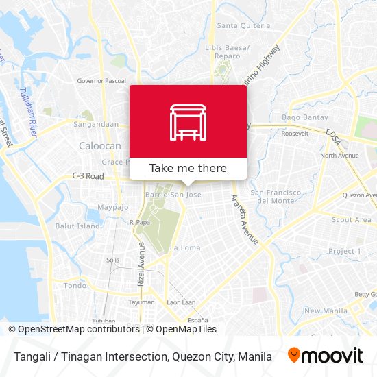Tangali / Tinagan Intersection, Quezon City map