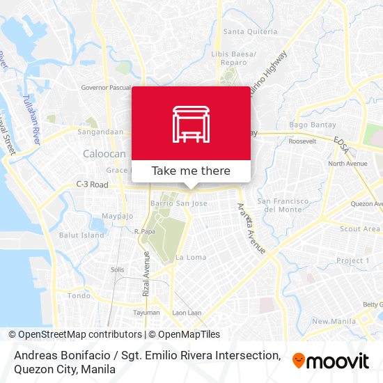 Andreas Bonifacio / Sgt. Emilio Rivera Intersection, Quezon City map