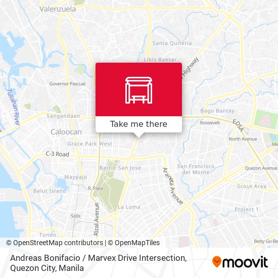 Andreas Bonifacio / Marvex Drive Intersection, Quezon City map