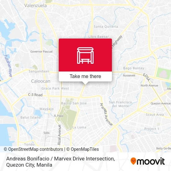 Andreas Bonifacio / Marvex Drive Intersection, Quezon City map