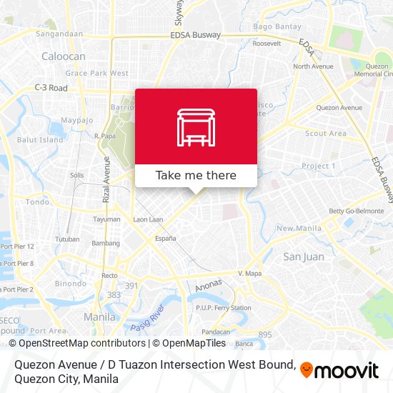 Quezon Avenue / D Tuazon Intersection West Bound, Quezon City map