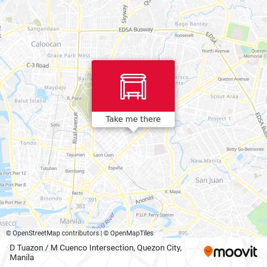 D Tuazon / M Cuenco Intersection, Quezon City map