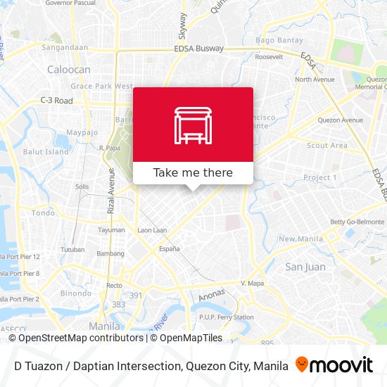 D Tuazon / Daptian Intersection, Quezon City map