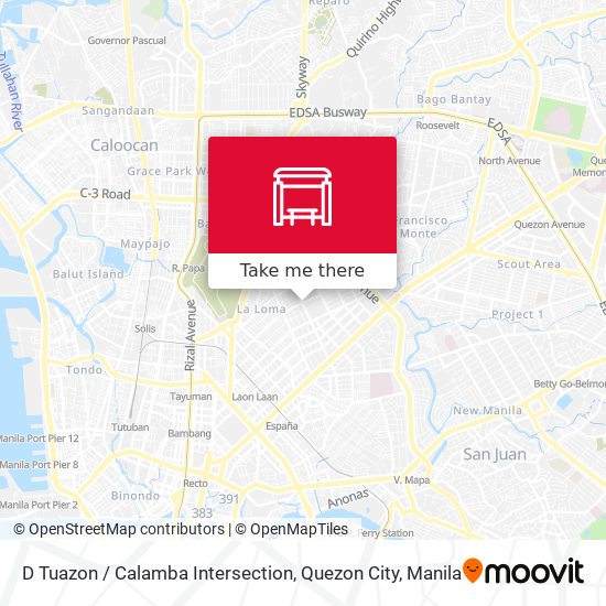 D Tuazon / Calamba Intersection, Quezon City map