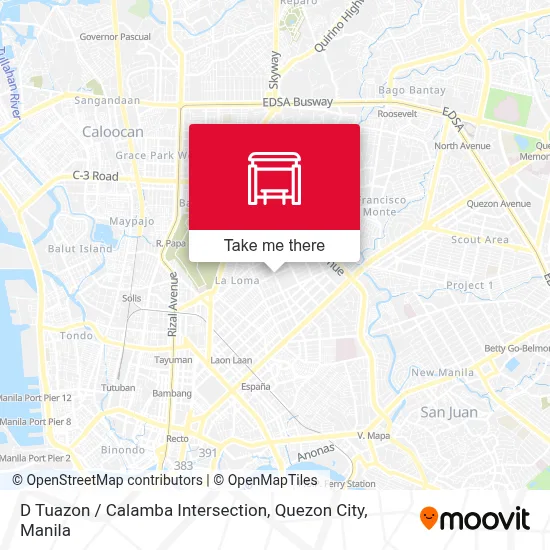 D Tuazon / Calamba Intersection, Quezon City map
