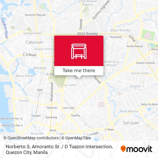 Norberto S. Amoranto Sr. / D Tuazon Intersection, Quezon City map
