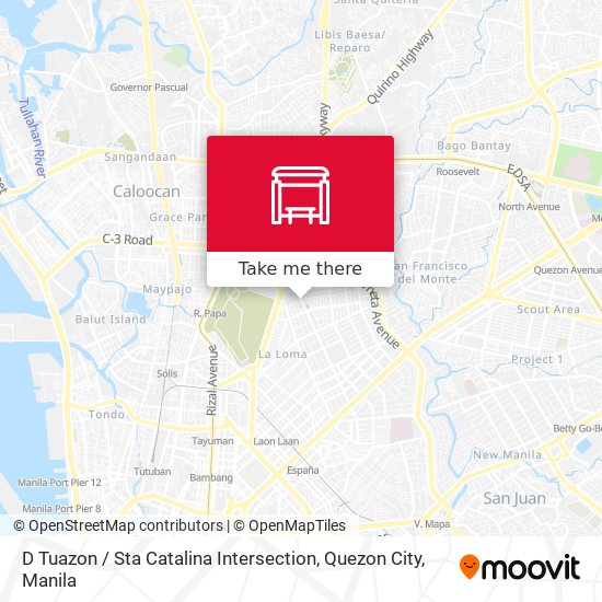 D Tuazon / Sta Catalina Intersection, Quezon City map