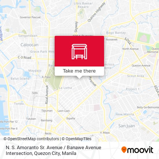 N. S. Amoranto Sr. Avenue / Banawe Avenue Intersection, Quezon City map
