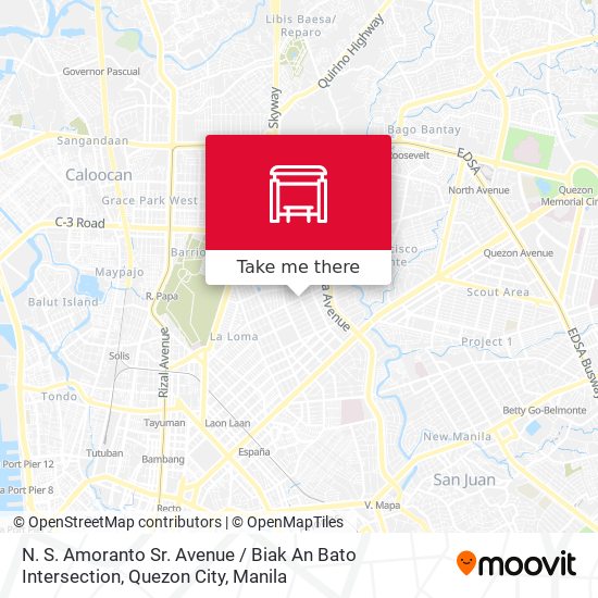 N. S. Amoranto Sr. Avenue / Biak An Bato Intersection, Quezon City map